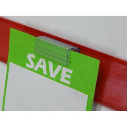 25mm Clear Shelf Talker Grip Clips (100pcs)