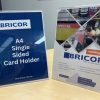 Single Sided Card Holders Clear 2mm Acrylic