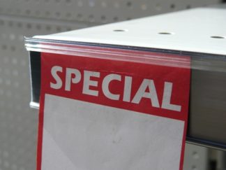 Shelf Talker Grip Data Strip (Adhesive) - 26mm,  30mm & 39mm,  Various Colours & Lengths