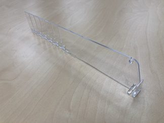 60mm High Clear Shelf Divider (185mm-335mm Length)