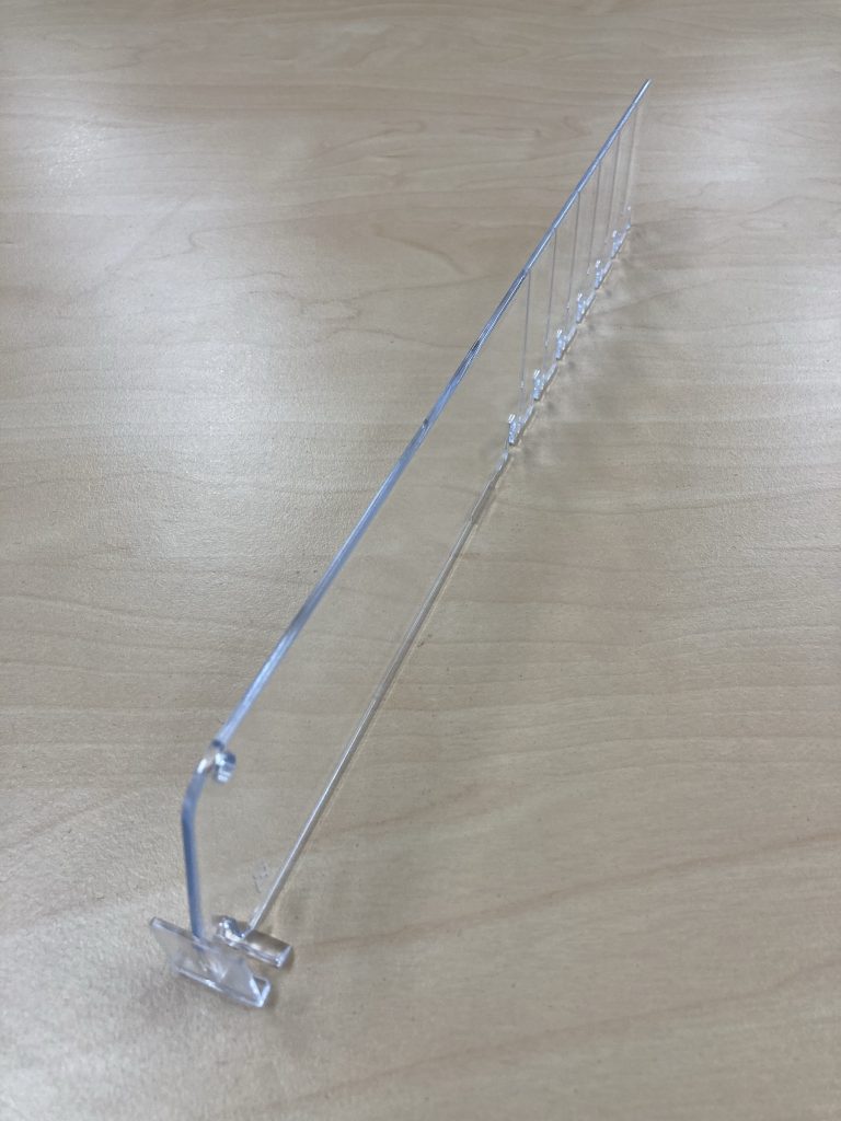 60mm High Clear Shelf Divider (185mm335mm Length) Bricor