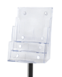 A4 Brochure Holder Stand (3 Tiers) - Black Base / Pole